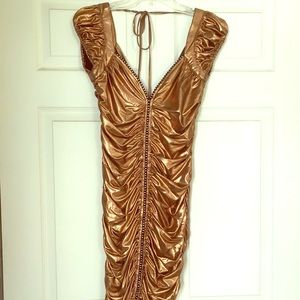 Gold Metallic Mini Dress!